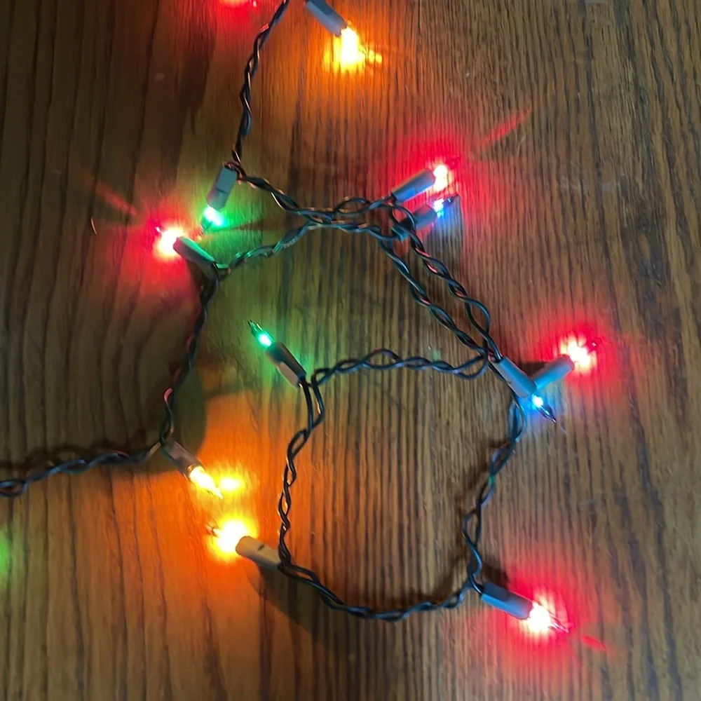 Two 7 1/2 feet of colored Christmas lights 15 feet total
